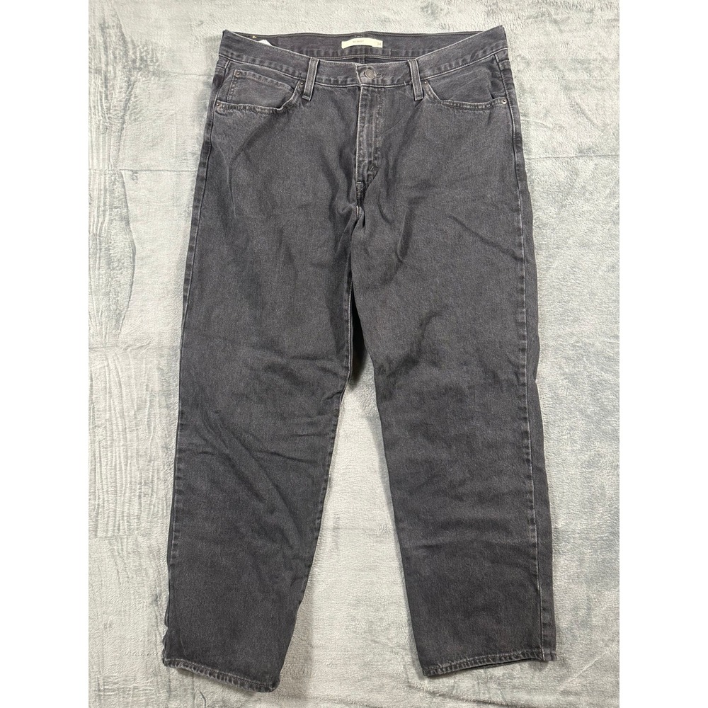 Levis 94 Baggy Jeans Womens 34 Charcoal Gray High Rise Relaxed Straight Denim